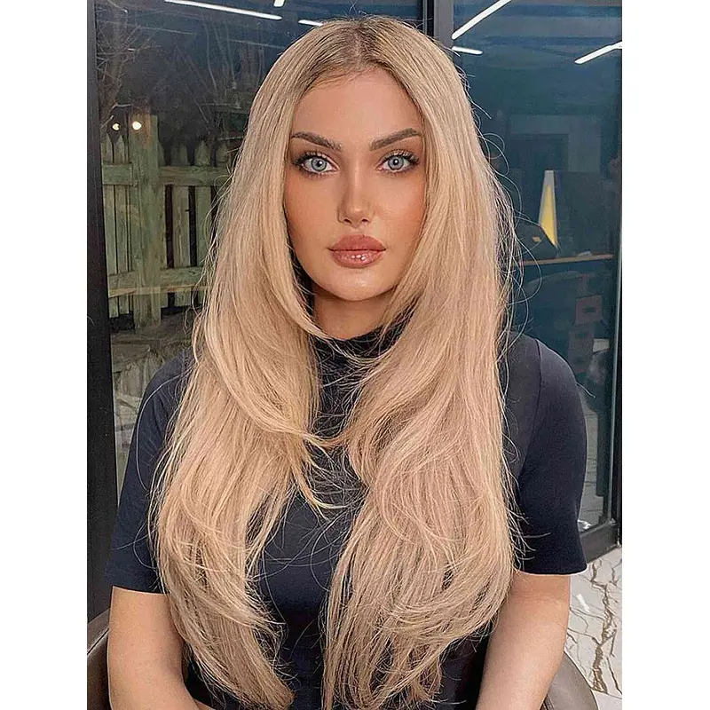 Wigs Long Hair Without Bangs Straight Wigs Synthetic Lace Wigs