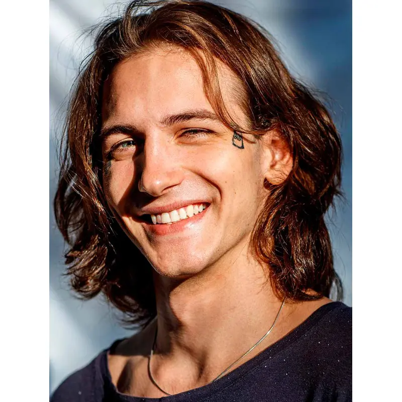 Auburn Remy Human Hair Capless Wavy Long Bro Flow Men Wigs