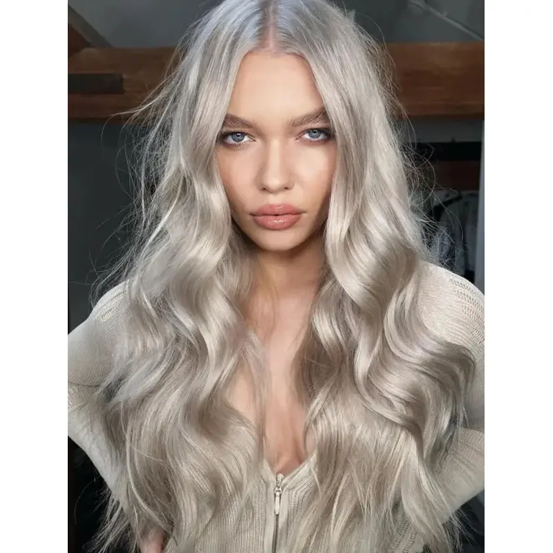Long Gray Wigs Wavy Synthetic Gorgeous Wig Lace Front Long Wigs