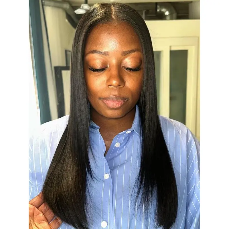 100 Human Hair Wigs For African American Lace Front 20" Long Wigs