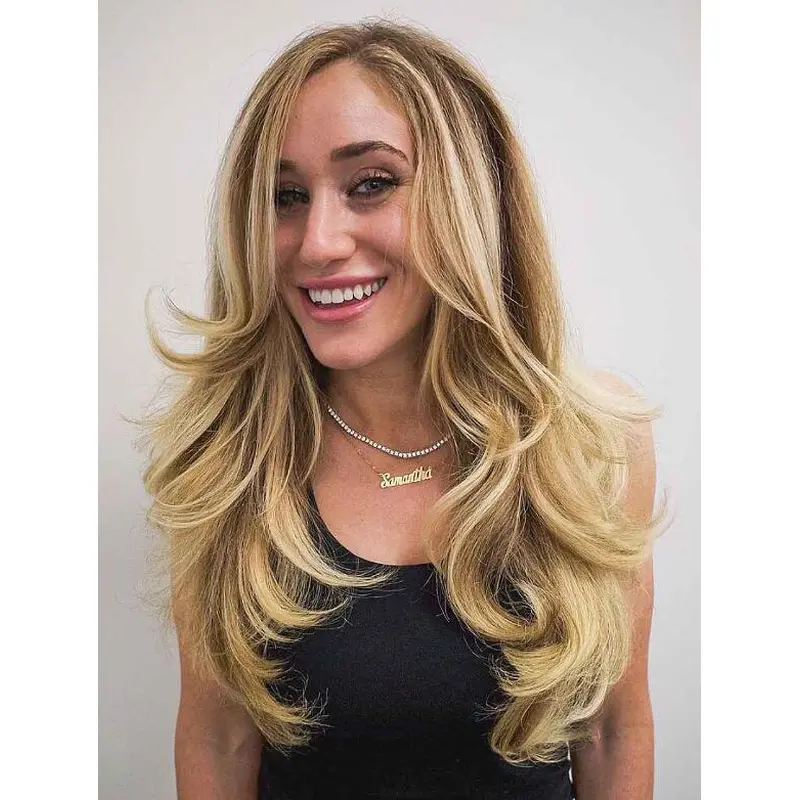 Long Wigs For Women Wavy Lace Front Blonde Face Framing Wigs