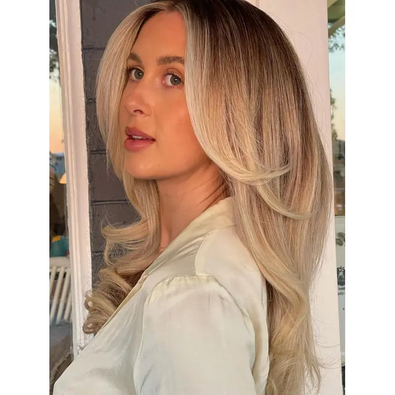 Monofilament Wavy 16" Long Human Hair Wigs