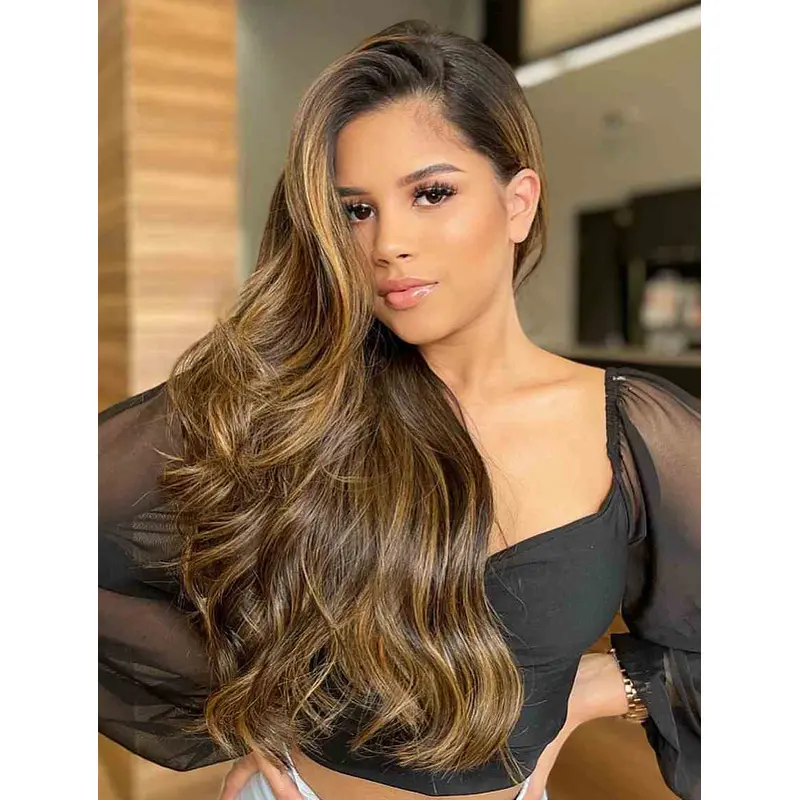 Wigs For Women Lace Front Layered Wigs Synthetic Long Wigs