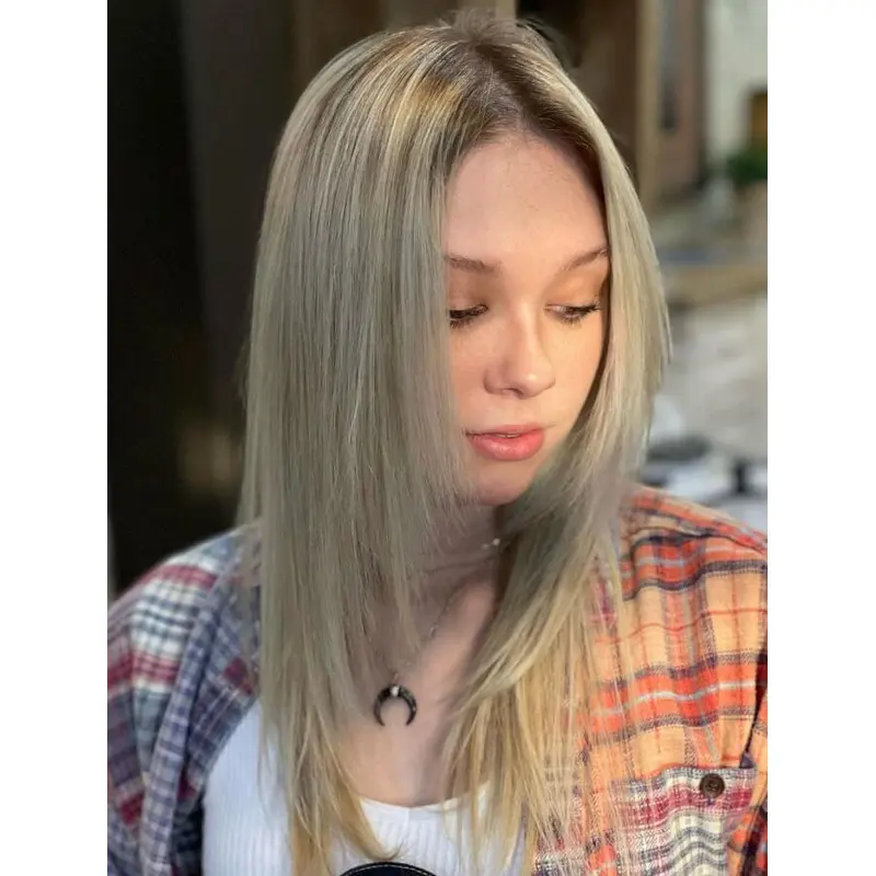 Long Blonde Wig Without Bangs Lace Front Wigs Synthetic Straight Long Hair Wigs