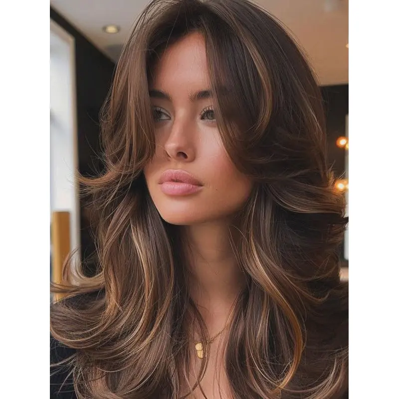 Long Hair Wigs That Look Real Wavy Monofilament Layered Wigs
