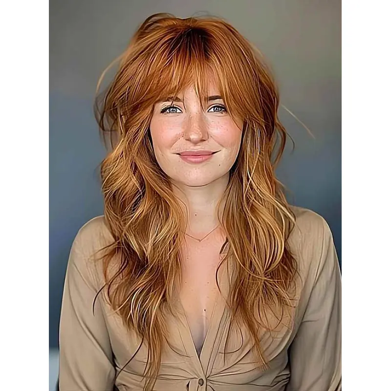 Monofilament Wavy Synthetic 18" Long Haired Wigs
