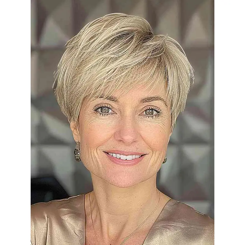 Lace Front Short Wigs 6" Straight With Bangs Wigs