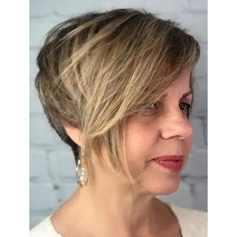 Blonde Bob Wigs Straight Lace Front Synthetic Bobs Long Messy Pixie Wigs
