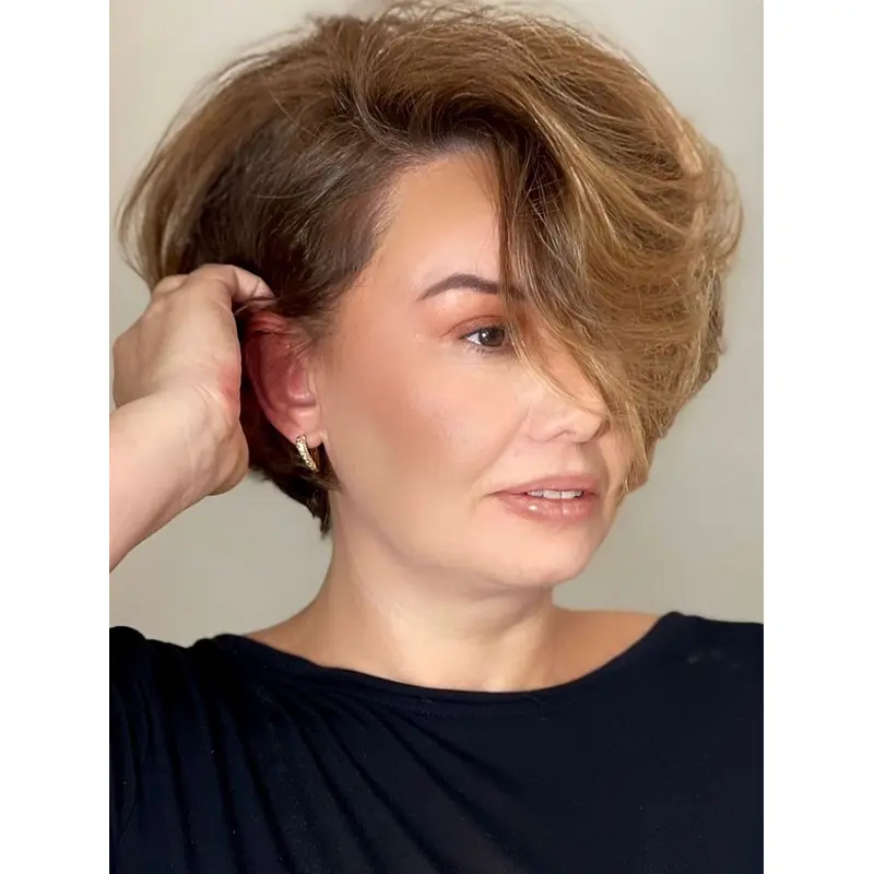 Blonde Short Wigs Synthetic 8" Monofilament Wigs