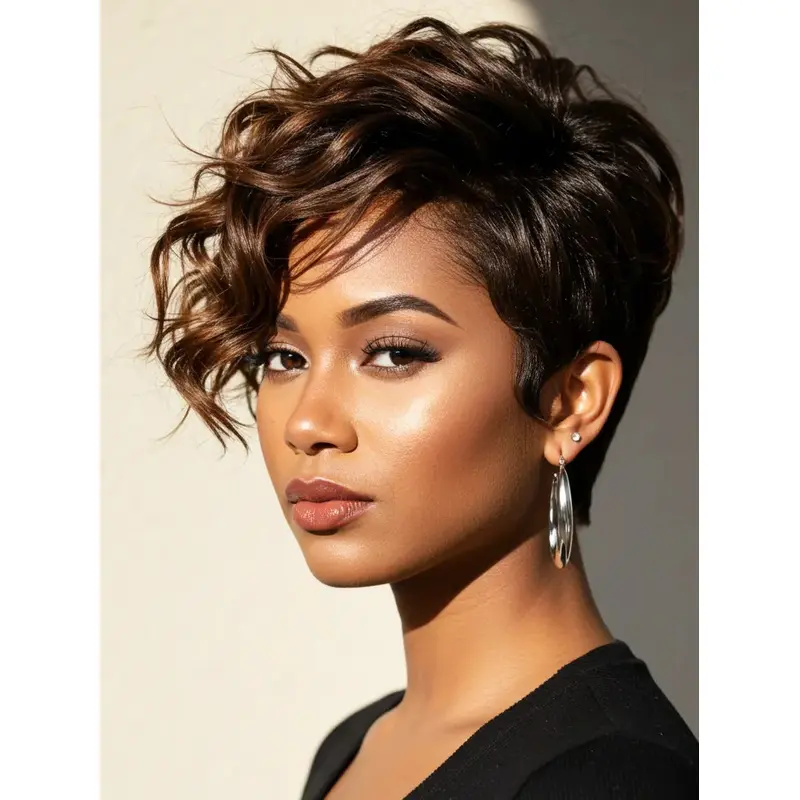 Lace Front Wigs For African American Women With Bangs Brown Curly Wigs