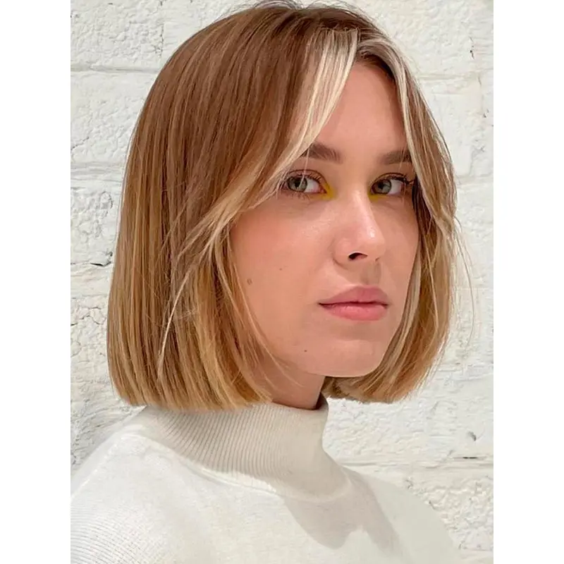 Short Bob Wigs With Bangs 10" Ombre/2 Tone Monofilament Wigs