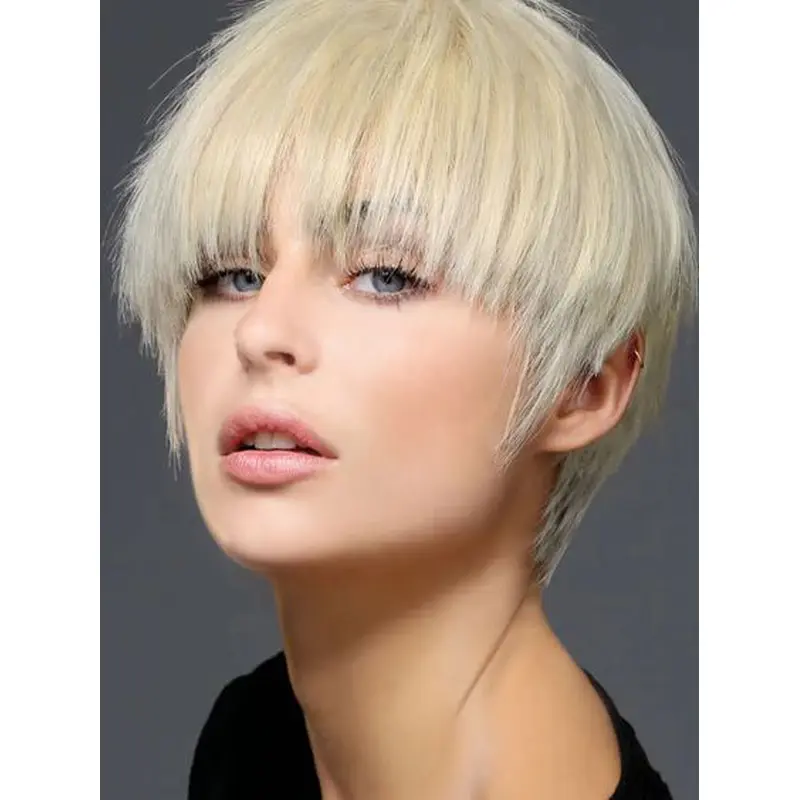 White Hair Wig Short Monofilament Remy Human Hair Wigs