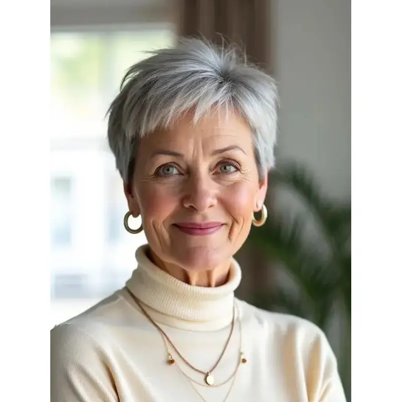 Grey Wig Remy Human Hair Boycuts 4" Straight Lace Front Short Wigs
