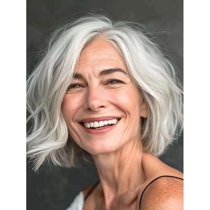 Short Bob Wigs For White Women 10" Monofilament Wavy Wigs