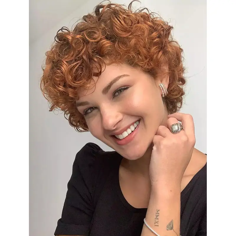 Short Curly Wigs Short Lace Front Wigs Synthetic Style Wigs