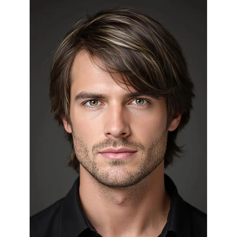 Lace Front Mens Wig Synthetic Straight Ombre Tone Short Wigs