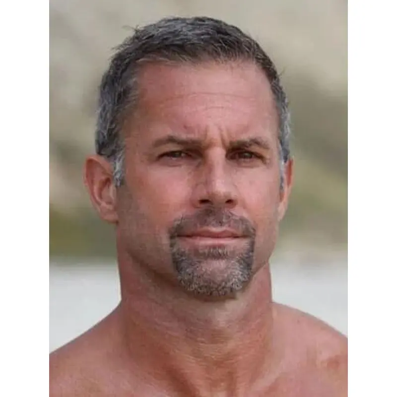 Grey Capless Straight Short Remy Human Hair Side Swept Men Wigs