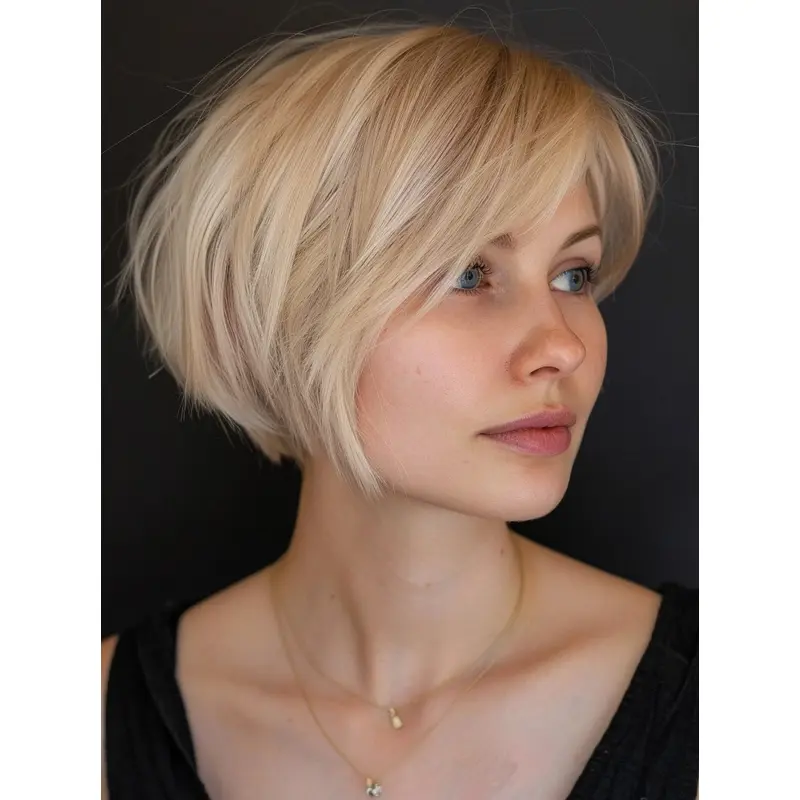 Short Bob Wigs Monofilament Layered 8" Straight Wigs