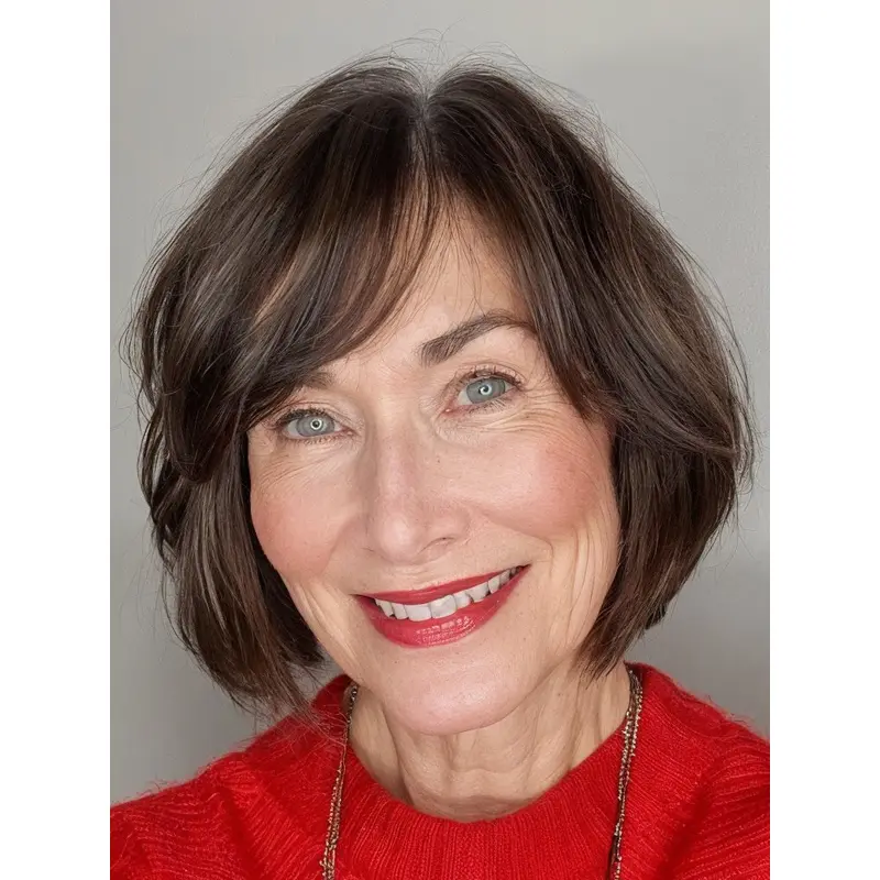 Short Brown Bob Wig Lace Front 8" Bobs Wigs