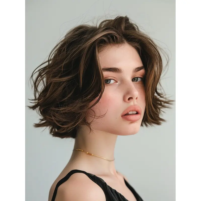Cute Short Wigs 8" Synthetic Monofilament Bobs Straight Brown Wigs
