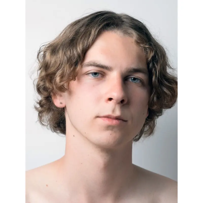 Short Brown Wig Male Wavy Monofilament 8" Sythetic Wigs