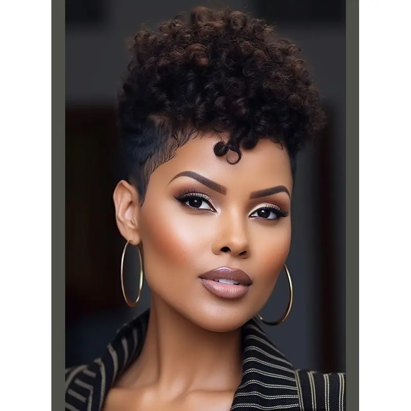 African American Wigs 6" Kinky Remy Human Hair Wigs