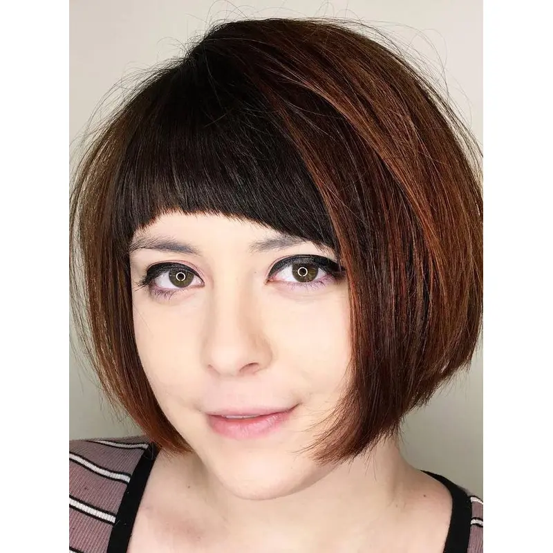 Short Human Hair Bob Wigs Monofilament 8" Wigs
