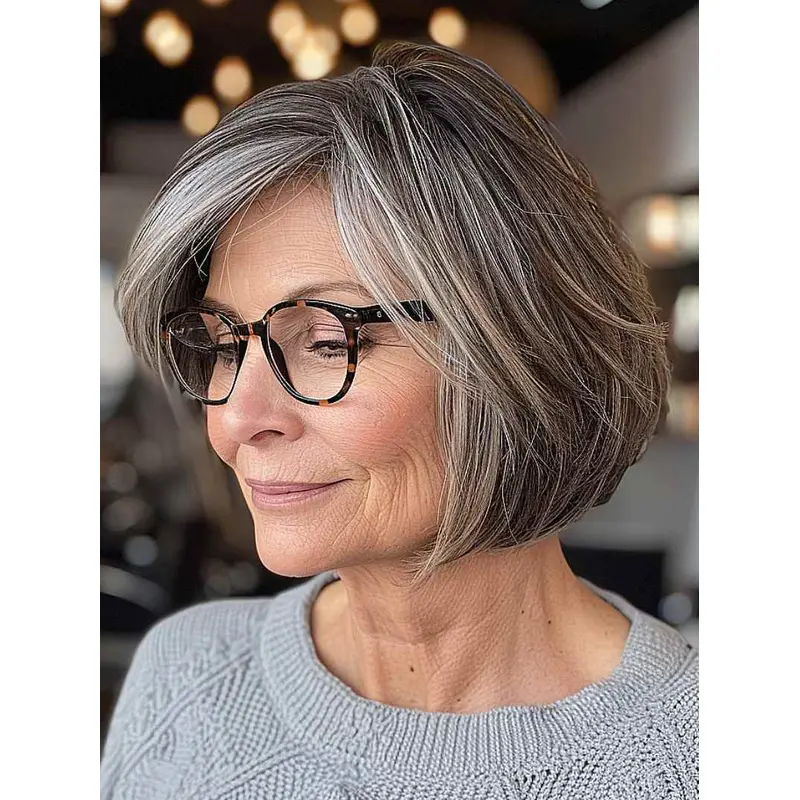 Short Human Hair Wigs 8" Lace Front Bobs Wigs