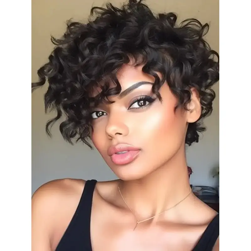 African American Wigs Online Synthetic Boycuts Black Wigs