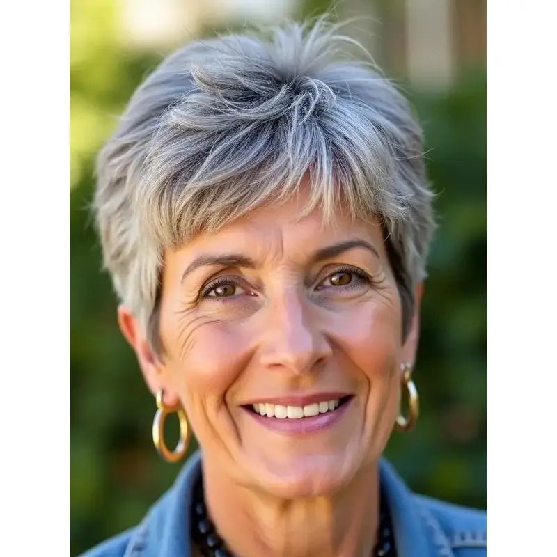 Grey Hair Wigs Boycuts Short Lace Front 6" Straight Synthetic Wigs