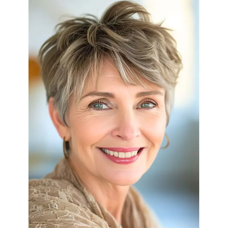 Short Blonde Wig 6" Monofilament Synthetic Wigs