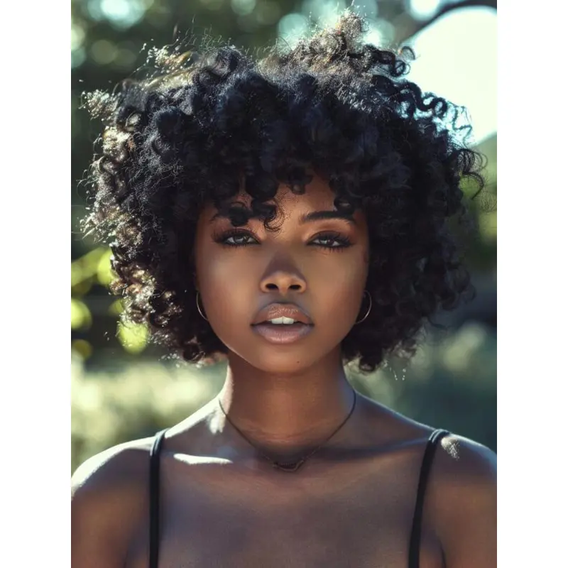Wigs For African Americans Remy Human Hair Monofilament 8" Wigs