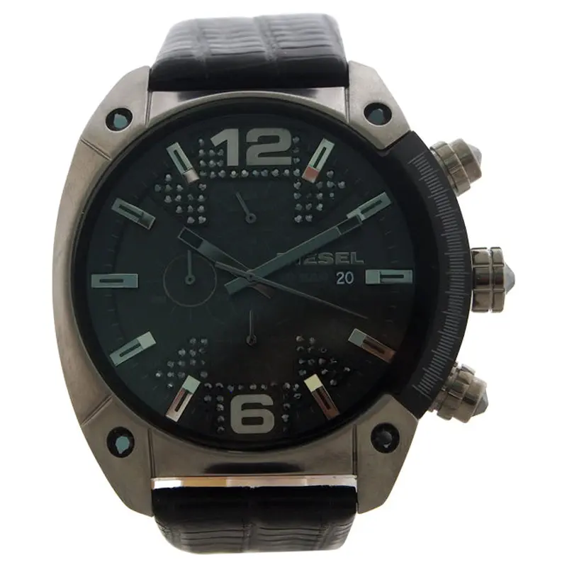 Diesel DZ4372 Overflow Stainless Steel Leather Chronograph Watch by Diesel for Men - 1 Pc Watch