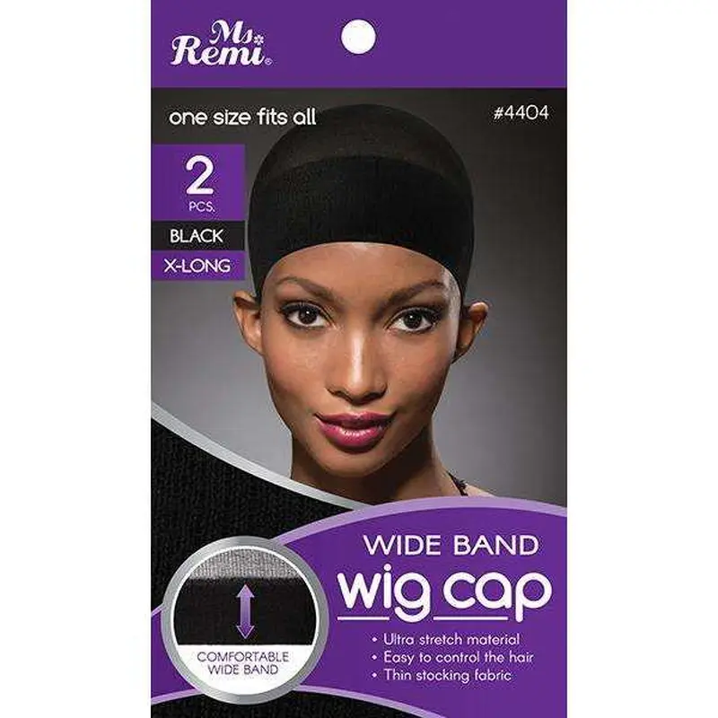Ms. Remi Wide Band Wig Cap 2pc Black #4404 - Dollar Deals