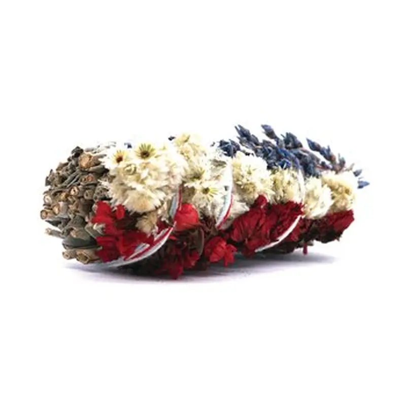 Faiza Naturals California Triple Flower with White Sage Bundle - 4" Vacuum Packed (Own Farm In California Direct Import)  Fixed Size