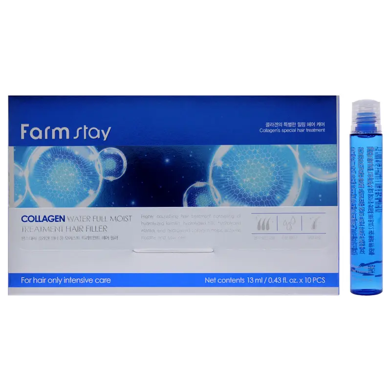 FarmStay Collagen Water Full Moist Treatment Hair Filler by FarmStay for Women - 10 x 0.43 oz Treatment