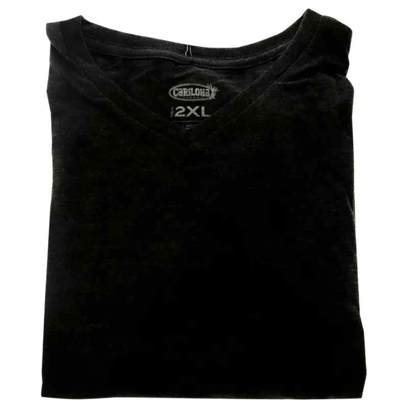 Cariloha Bamboo V-Neck Tee T-Shirt - Charcoal Heather by Cariloha for Men - 1 Pc T-Shirt (2XL)