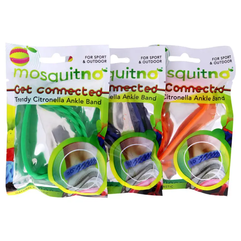 Mosquitno Get Connected Citronella Ankle Band Set by Mosquitno for Unisex - 3 Pc Band Orange, Blue, Green