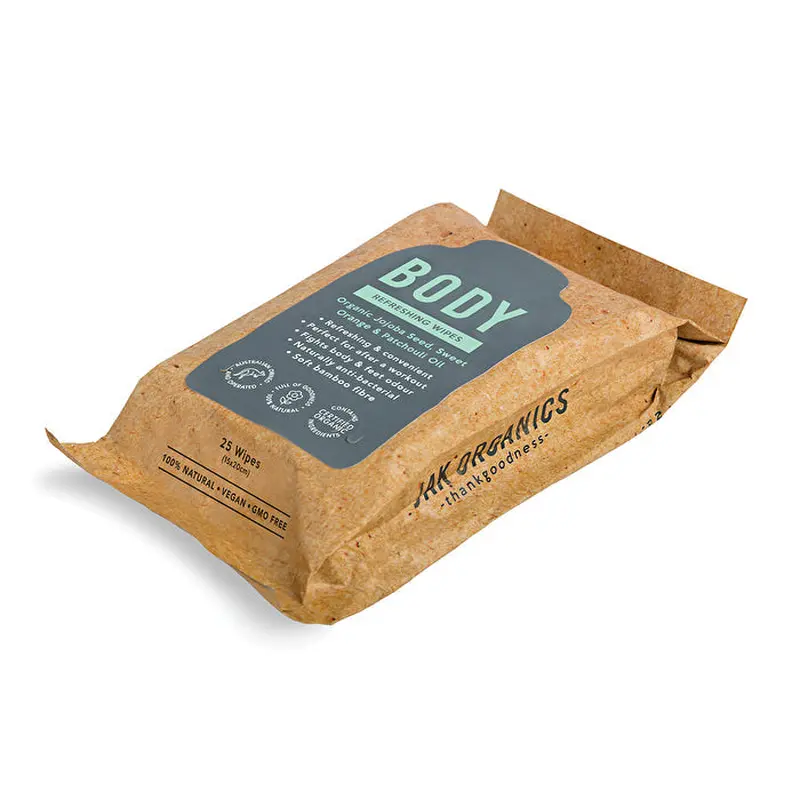 Jak Organics Body Refreshing Wipes (Organic Jojoba Seed, Sweet orange & Patchouli Oil) x 25 Pack