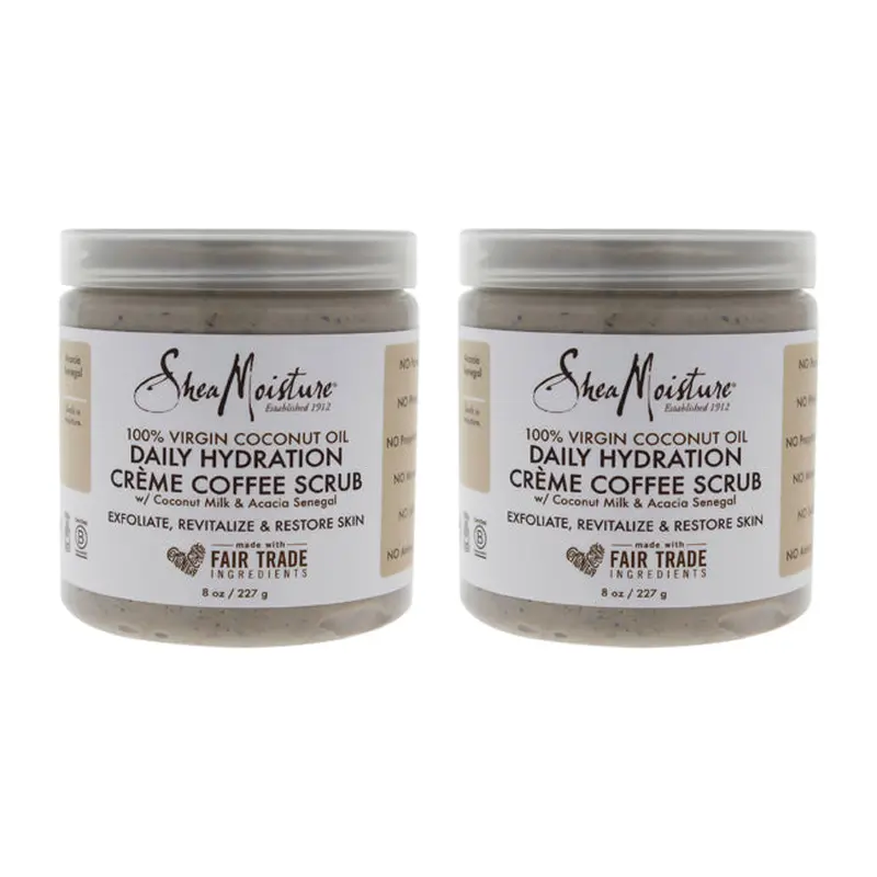 Shea Moisture 100 Percent Virgin Coconut Oil Daily Hydration Creme Coffee Scrub - Pack of 2 by Shea Moisture for Unisex - 8 oz Scrub
