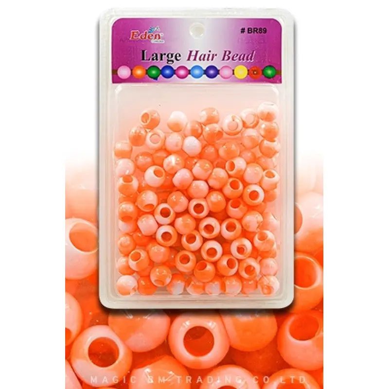 Eden Large Hair Beads Jumbo Pack - Orange Two-Tone #BR89WORA
