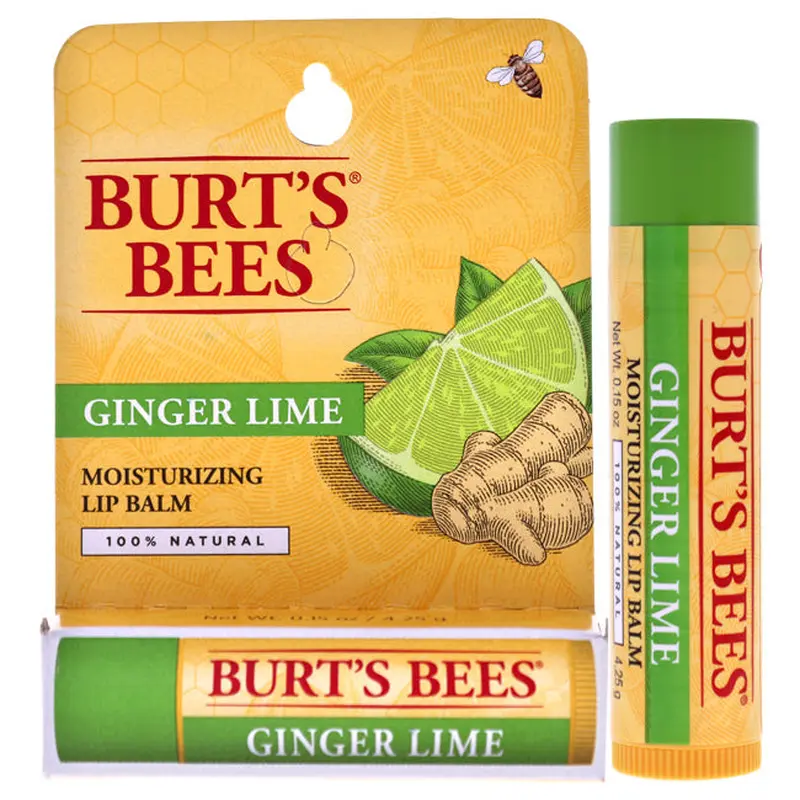 Burts Bees Ginger Lime Moisturizing Lip Balm by Burts Bees for Unisex - 0.15 oz Lip Balm