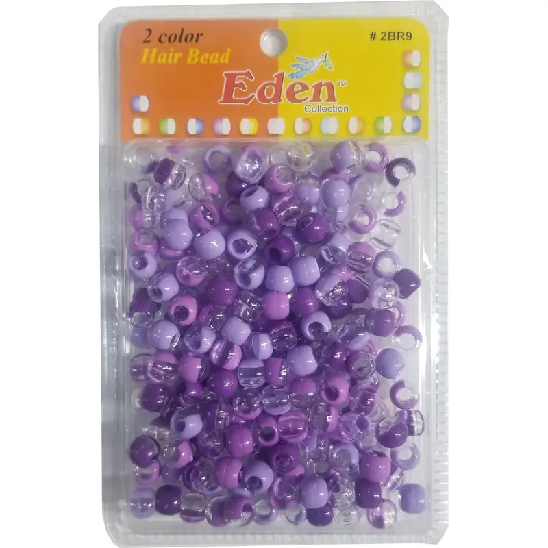 Eden Hair Beads Jumbo Pack - 2 Color Clear & Purple Mix # BR89C/PUR6