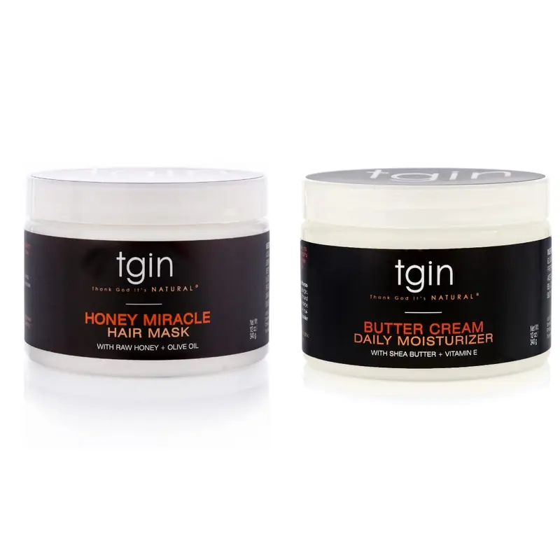 2 Piece Set Tgin Butter Cream Daily Moisturizer and Honey Miracle Hair Mask Duo 12 oz