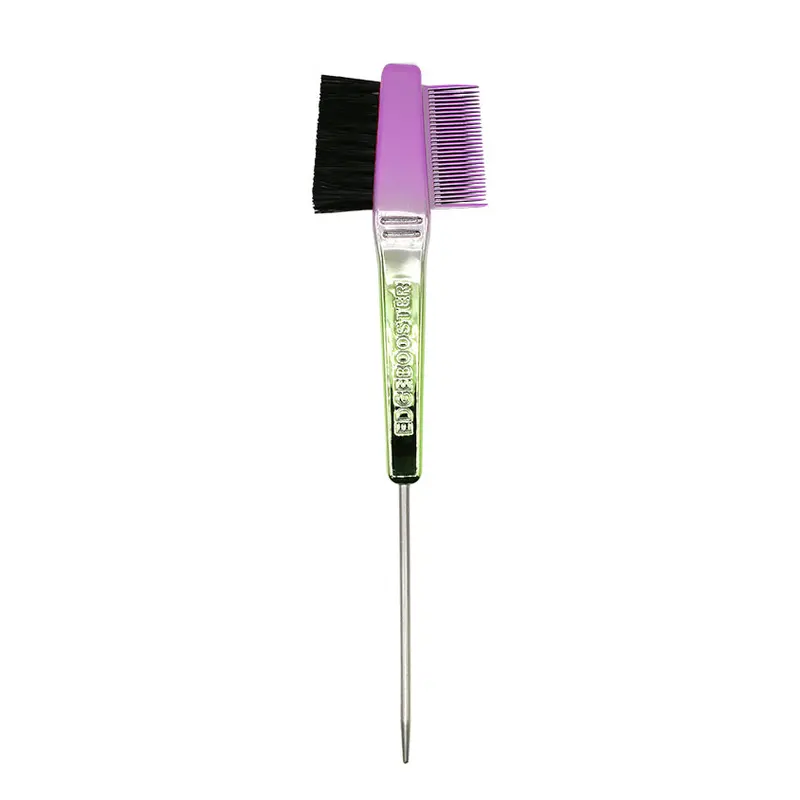 Edge Booster Edge Hair Brush + Comb - Purple & Green