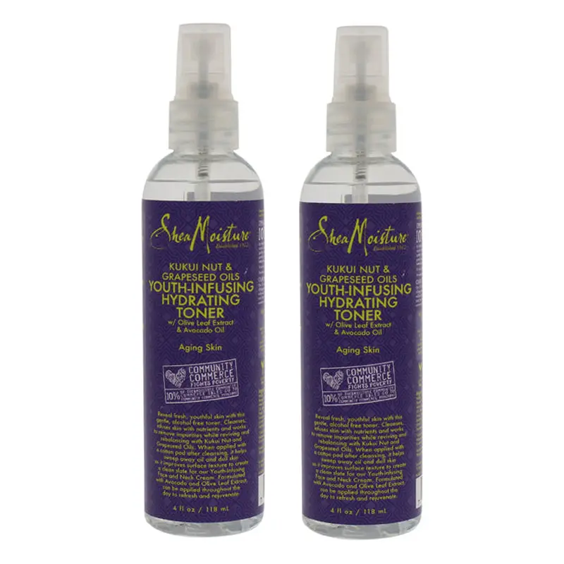 Shea Moisture Kukui Nut & Grapeseed Oils Youth-Infusing Hydrating Toner - Pack of 2 by Shea Moisture for Unisex - 4 oz Toner