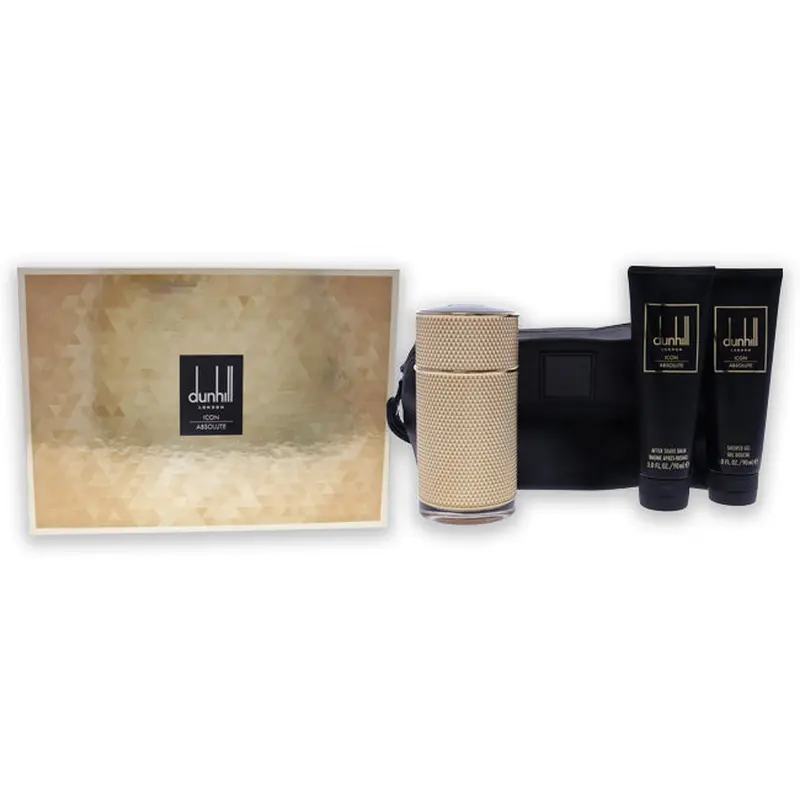 Dunhill Icon Absolute by Dunhill for Men - 4 Pc Gift Set 3.4oz EDP Spray, 3oz After Shave Balm, 3oz Shower Gel, Pouch