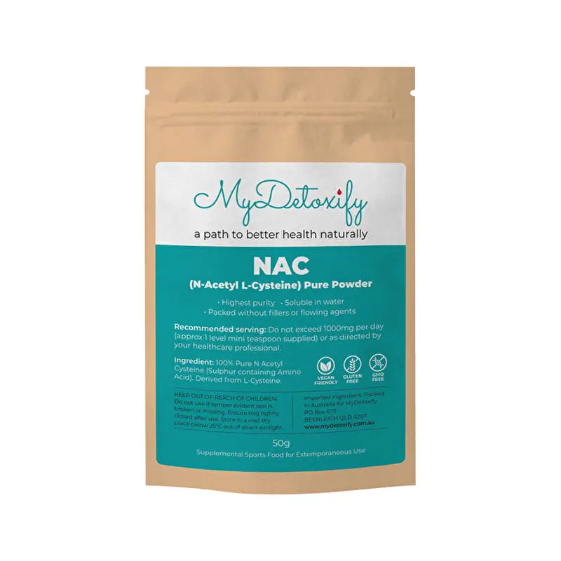 MyDetoxify NAC (N-Acetyl L-Cysteine) Pure Powder 50g