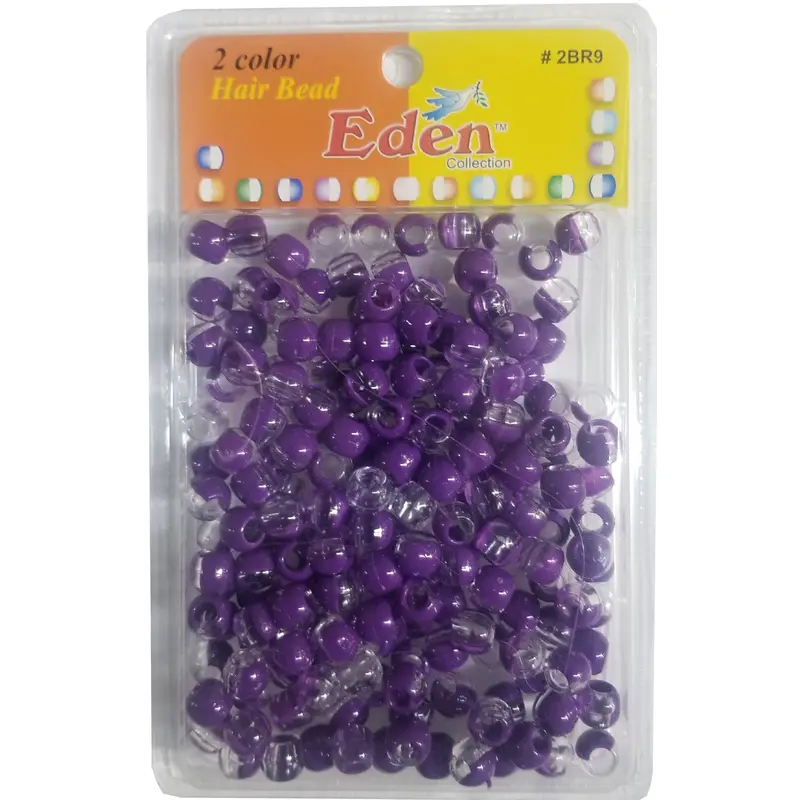 Eden Hair Beads Jumbo Pack - 2 Color Clear & Purple # BR89C/PUR