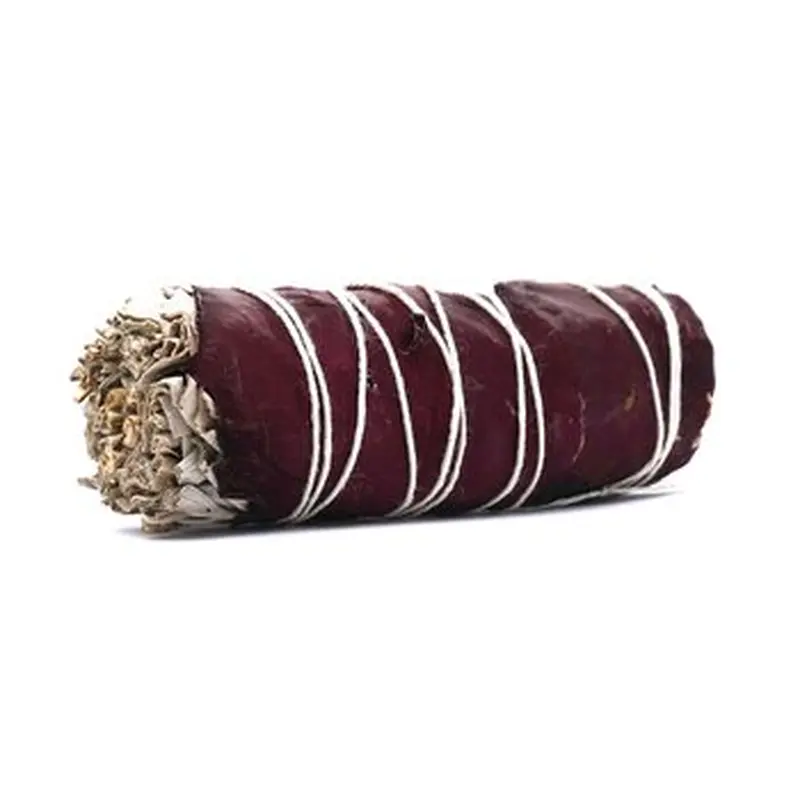 Faiza Naturals California Rose Petals White Sage Smudge Stick - 4" Vacuum Packed (Own Farm In California Direct Import)  Fixed Size
